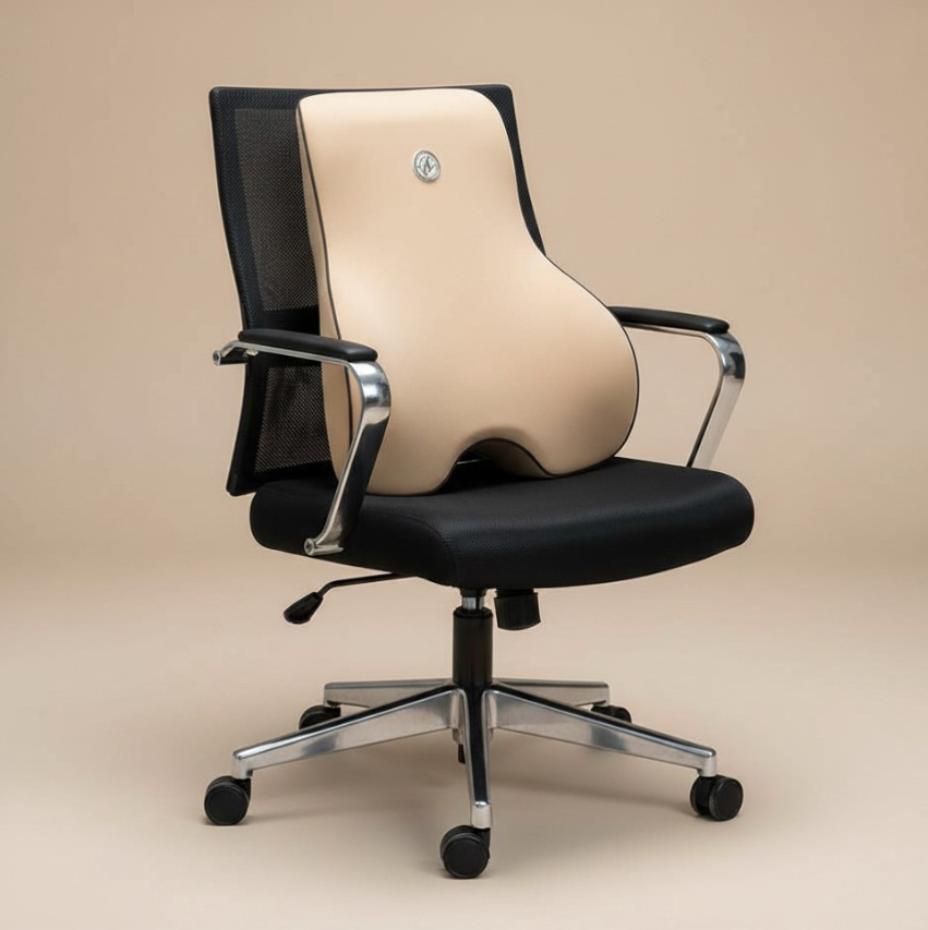The "Restwell" — Memory Foam Lumbar & Headrest Cushion